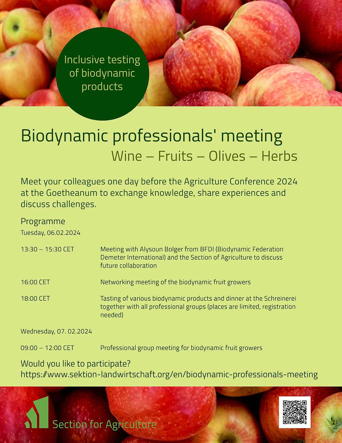 Professional biodynamic fruit growers meeting